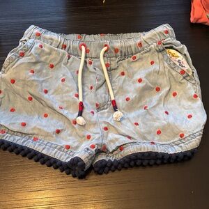 Matilda Jane Blue Shorts with Red Polka Dots